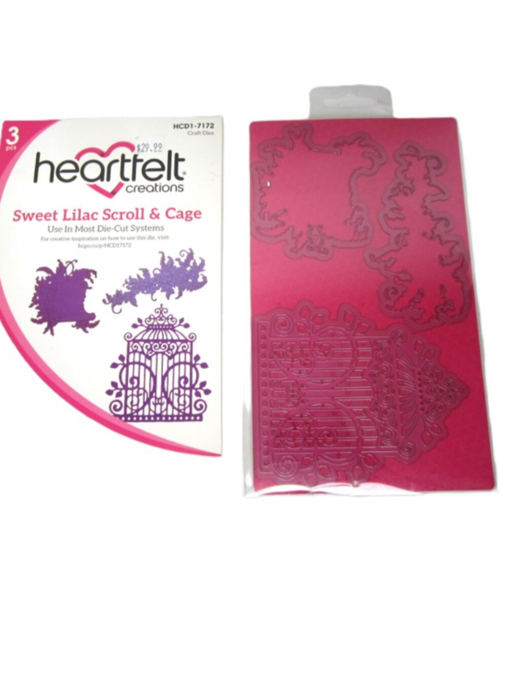 Heartfelt Creations $30 Sweet Lilac Scroll & Cage Craft Dies Floral Birdcage